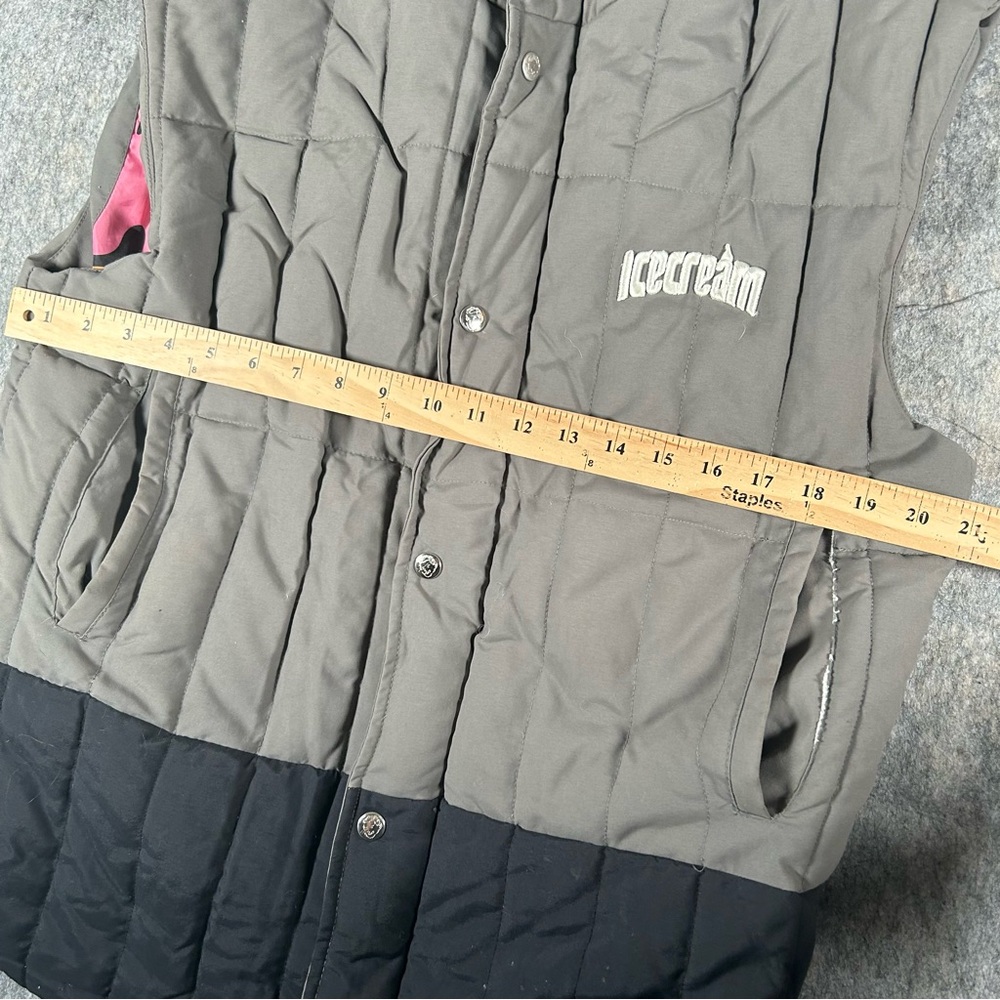 Icecream BBC Vest Mens Medium Grey Puffer Embroidered Billionaire Boys Club Rare - Picture 5 of 9